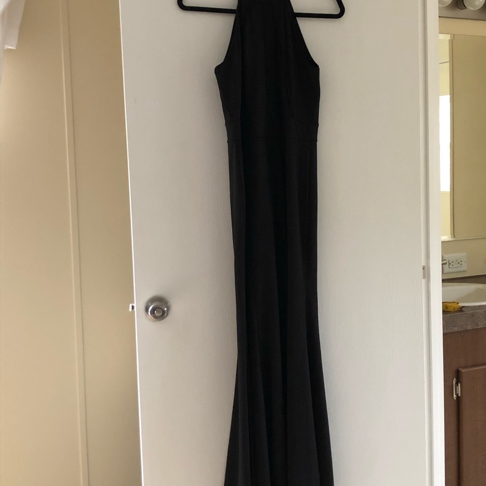 Berydress black mermaid long halter dress size M prom formal wear